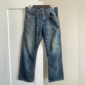 Silver Jeans Men's Relaxed Fit Faded Blue Denim